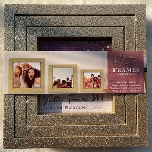 PREMIER HOME IMPORTS GOLD GLITTER FRAMES SET OF 3